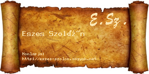 Eszes Szolón névjegykártya